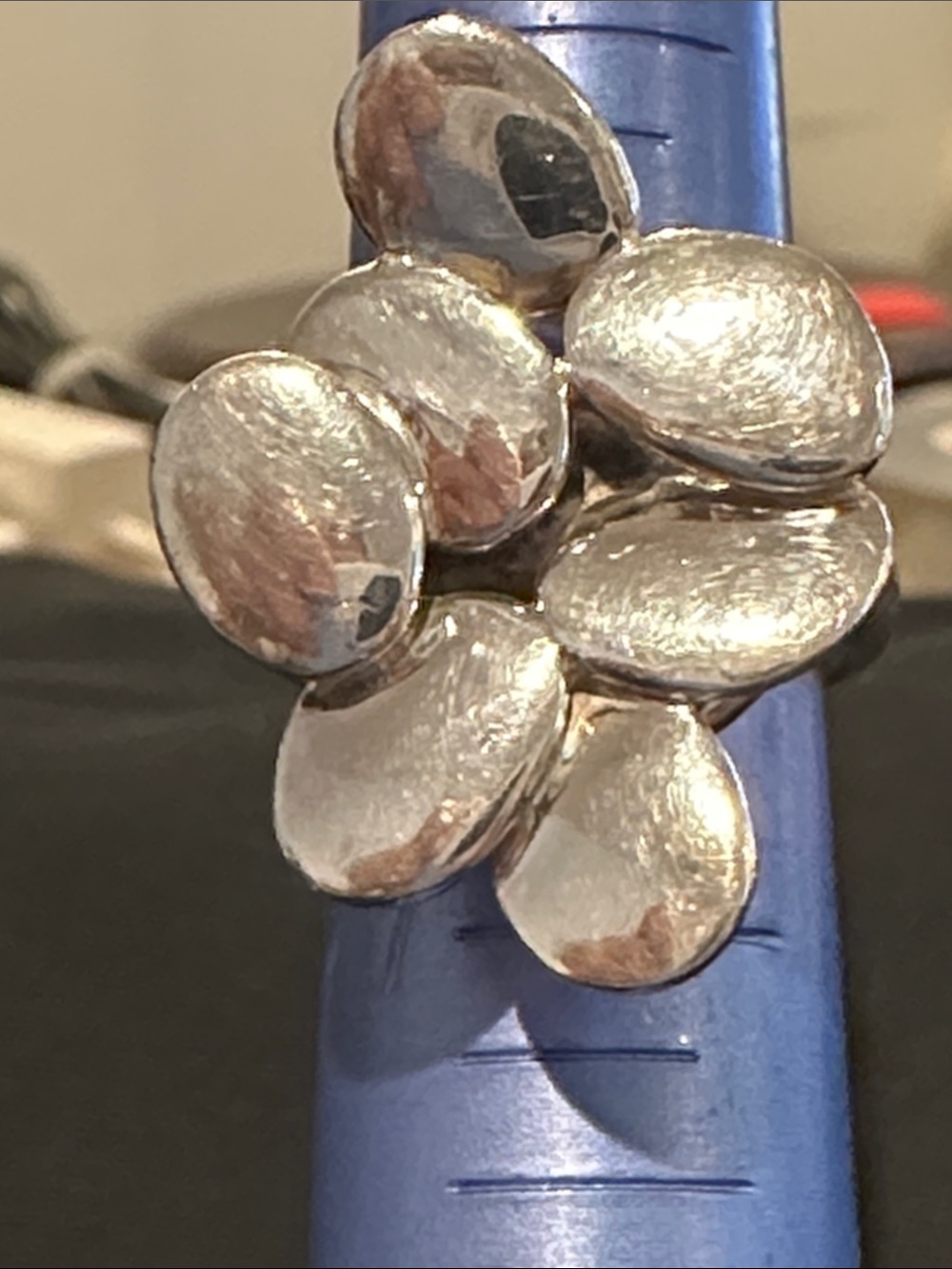 Vintage RLM - (925) Sterling Silver Seed/Petal Cluster Ring